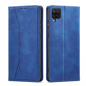 Magnet Fancy Case Case pro Samsung Galaxy A12 5G Pouch Card Wallet Card Stand Blue