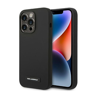 Karl Lagerfeld Silicone Plaque MagSafe - pouzdro pro iPhone 14 Pro (černé)