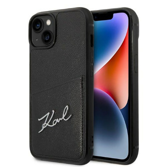 Karl Lagerfeld Signature Logo Cardslot - pouzdro pro iPhone 14 (černé)