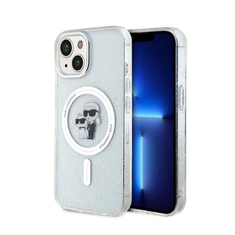 Karl Lagerfeld Karl & Choupette Glitter Magsafe - pouzdro pro iPhone 15 Plus (průhledné)