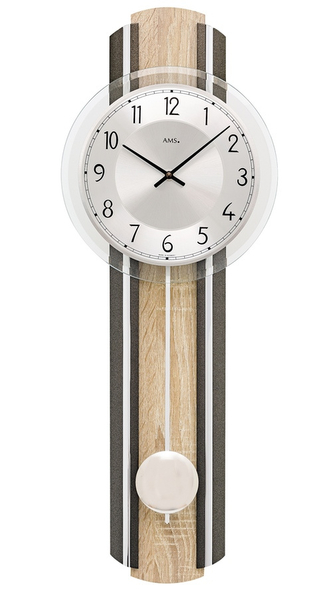 Kyvadlové nástěnné hodiny 7474 AMS řízené rádiovým signálem 64cm