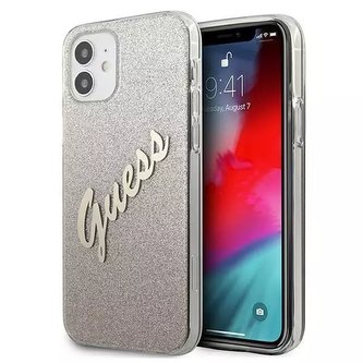 Guess GUHCP12SPCUGLSGO iPhone 12 mini 5,4" zlatý/zlatý pevný obal Glitter Gradient Script
