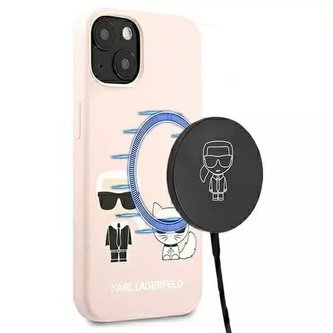 Karl Lagerfeld KLHMP13MSSKCI iPhone 13 6,1" pevný obal jasněróżowy/světle růžový silikon Ikonik Karl