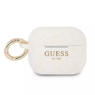 Guess GUAPSGGEH kryt AirPods Pro bílý/bílý silikonový třpyt