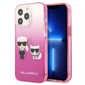 Karl Lagerfeld KLHCP13XTGKCP iPhone 13 Pro Max 6,7" pevné pouzdro růžové / růžové Gradient Ikonik Karl