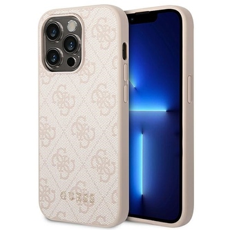 Guess 4G Metal Gold Logo  Case iPhone 14 Pro Max (Pink)