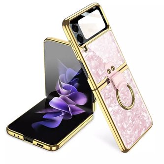 Etui Mood Ring pro Samsung Galaxy Z Flip 4 Pink/Gold