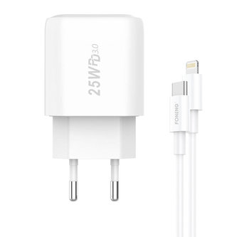 Rychlonabíječka Foneng 1x USB EU40 + kabel USB C na Lightning