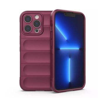 Pouzdro Magic Shield Case pro iPhone 13 Pro flexibilní pancéřový kryt vínové barvy