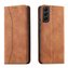 Magnet Fancy Case Cover pro Samsung Galaxy S22 (S22 Plus) Pouch Peněženka Držák karet Hnědý
