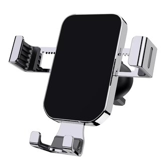 Gravitační držák smartphonu do auta pro ventilaci stříbrný (YC12)