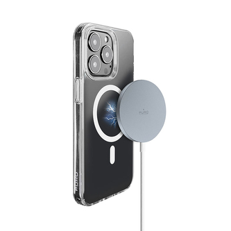 •	Puro Magnetic Charging Cable USB-C Magsafe - 15W indukční bezdrátová nabíječka (Světle modrý)