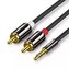 Kabel UGREEN audio kabel 3,5 mm mini jack - 2RCA 2 m černý (AV116 10584)