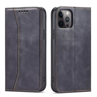 Magnet Fancy Case Case pro iPhone 12 Pro Pouch Card Wallet Card Stojan na karty Black
