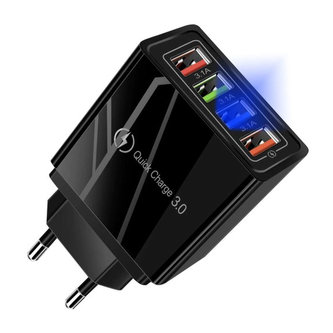4x USB Quick Charge QC 3.0 černá nabíječka