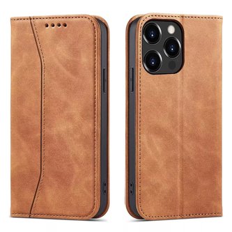 Magnet Fancy Case Case pro iPhone 13 Pro Max Pouch Card Wallet Card Holder Card Holder Brown