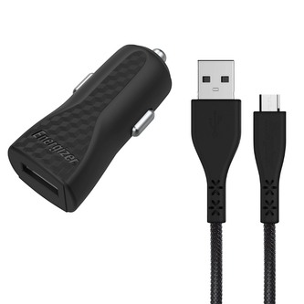 Energizer HardCase - Nabíječka do auta USB-A 1A + kabel Micro USB (černá)