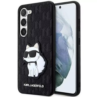 Karl Lagerfeld KLHCS23SSAKLHCPK do Samsung Galaxy S23 S911 pevné pouzdro černé/černé Saffiano Monogram Choupette