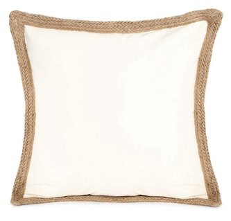 Dekorační polštář s výplní | ARVI | s jutovým lemem ecru | 45x45 cm | 840512 Homla