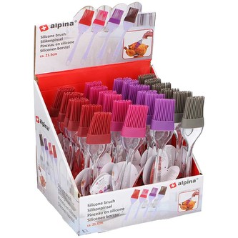 Alpina - silikonový kartáč na marinování nádobí 21 cm (šedý)