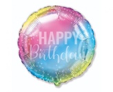 Foliový balonek Happy Birthday - Duhový holografický 48 cm  - nebalený