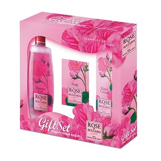 Biofresh Rose of Bulgaria dárkový set pro ženy - tělový balzám, mýdlo a krém na ruce