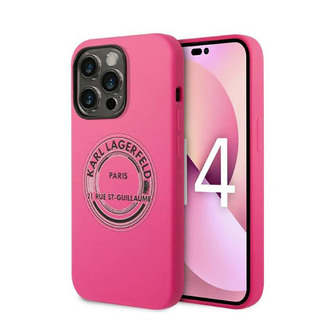 Karl Lagerfeld Silicone RSG - pouzdro pro iPhone 14 Pro (růžové)