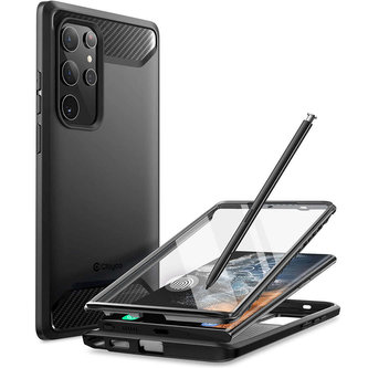 Ochranné pouzdro se sklem Supcase Clayco Xenon pro Samsung Galaxy S22 Ultra Black