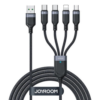 USB cable Joyroom S-1T4018A18, 4 in 1, 3.5A/Cable 1,2m (black)