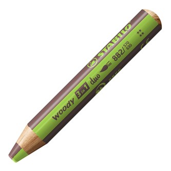 STABILO woody 3 in 1 duo světle zelená/hnědá