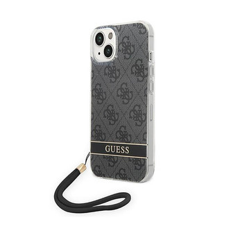 Guess 4G Print Cord - pouzdro pro iPhone 14 Plus (černé)