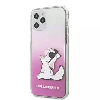 Karl Lagerfeld KLHCP12LCFNRCPI iPhone 12 Pro Max 6,7" różowy/růžový pevný obal Choupette Fun
