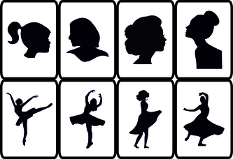 ARTEMISS Sada šablonek - Taneční siluety 506 Rozměr: F 8ks - 6,5x9cm