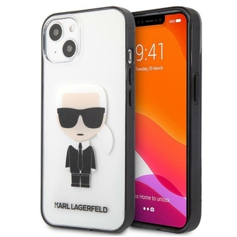 Karl Lagerfeld Ikonik Karl - pouzdro pro iPhone 13 mini (průhledné / černý rámeček)