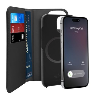 Odnímatelná peněženka PURO – pouzdro 2v1 pro iPhone 14 Pro Max (černé)
