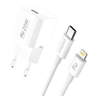 Rychlá nabíječka Foneng 1x USB EU38 + USB Lightning kabel