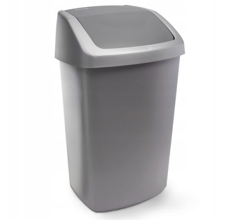 Koš odpadkový výklopný 15L  SWING TOP šedá/stříbrná