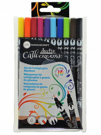 Štetečkové fixy Manuscript Duotip sada 10ks