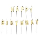 Zestaw świeczek "happy birthday" złote