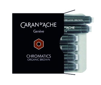 Inkoustové bombičky "Chromatics", hnědá Organic Brown, CARAN D'ACHE 8021.049