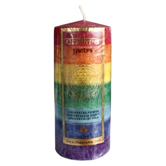 ARÔME Svíce čakra sloupová, bez vůně, 460 g, 7 barev