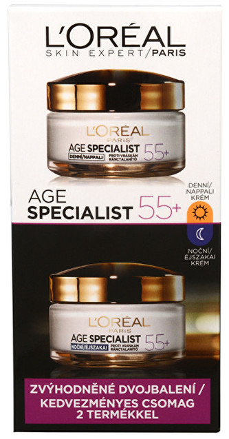 L´Oréal Paris Sada denního a nočního krému proti vráskám Age Specialist 55+ 2 x 50 ml woman