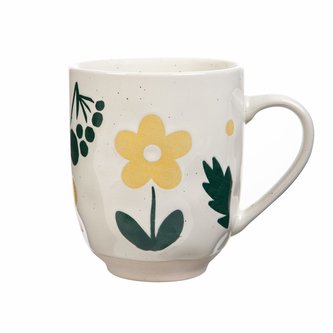 Hrnek | SAGARO | velké žluté květy vysoký | 0,35 l | 888743 Homla