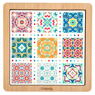 Prkýnko  | ETNIC | dřevo + keramicka mozaika | 18x28 cm | 892450 Homla
