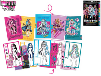 Monster High designérský notes 19x28cm s nálepkami 12ks v DBX