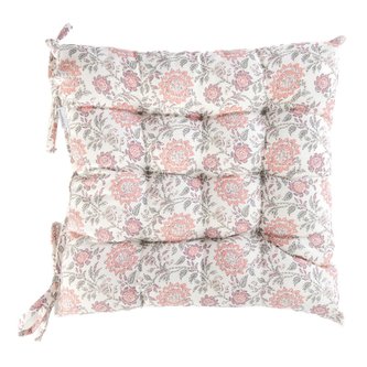 Podsedák na židli | ALDRA | prošívaný květinový vzor | 40x40 | 883908 Homla