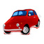 Plyšový polštář  - Fiat 500 - Červený