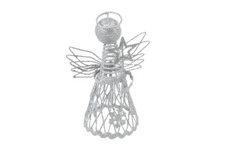 anděl 15cm stříbrný metal s hvězdou 8882348