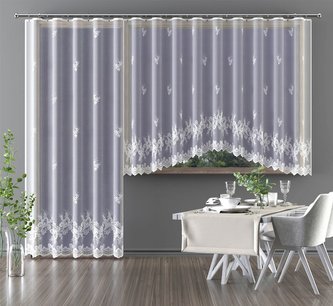 Hotová záclona nebo balkonový komplet, Luisa, bílá 300 x 140 cm
