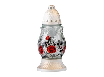 Hřb.Sklo 24cm vklad 80g 20h., růže